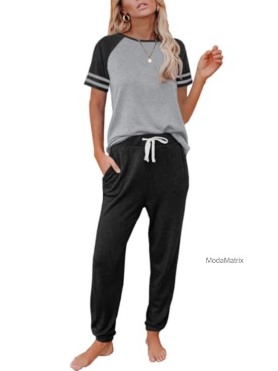 Other - 2 Piece Pajama Set with Pockets Short Sleeve Summer Lounge Sleepwear